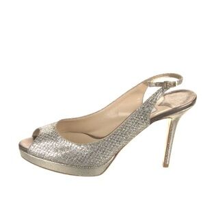 Jimmy Choo Shimmering Silver Slingback Heels